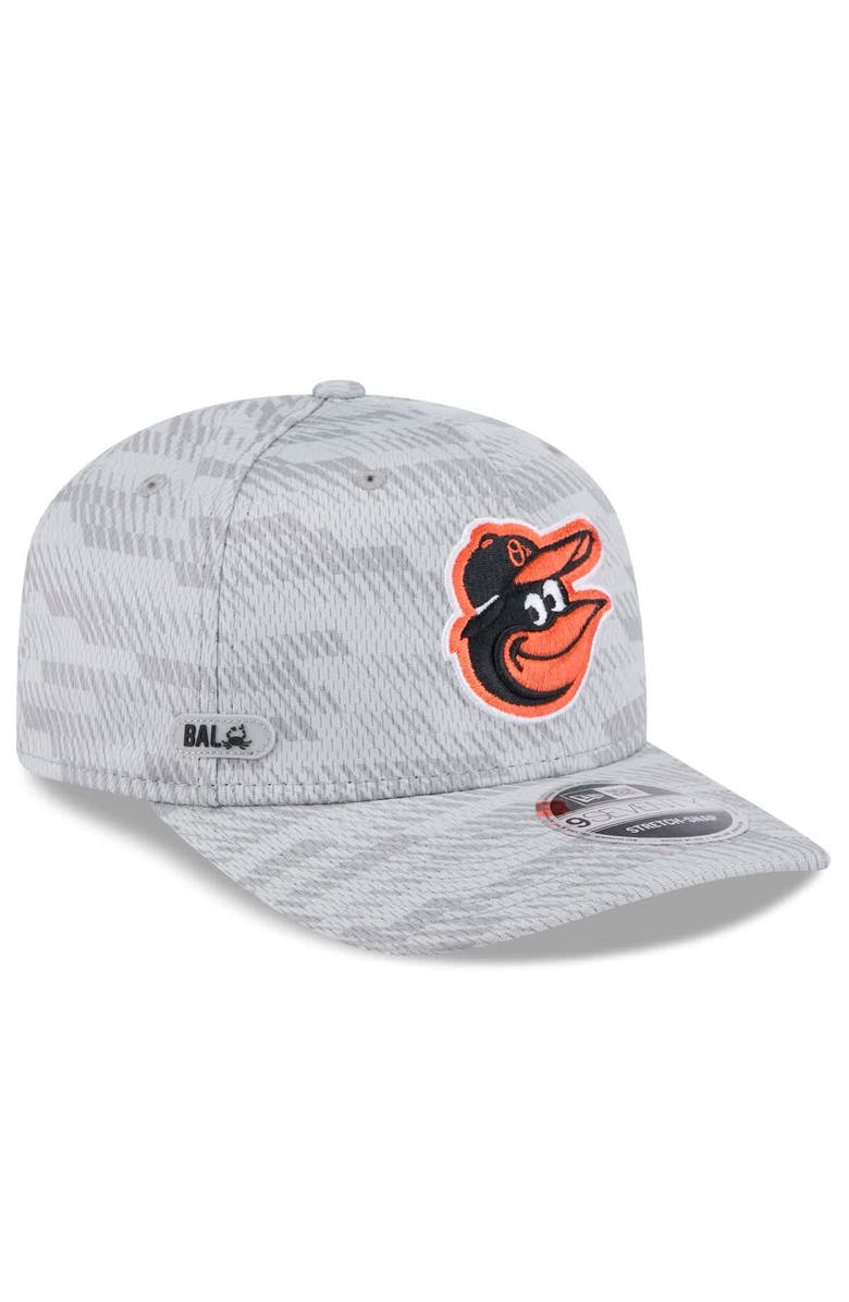 New Era Men's New Era Gray Baltimore Orioles 2025 MLB Clubhouse 9SEVENTY Stretch-Snap Hat, Main, color, 