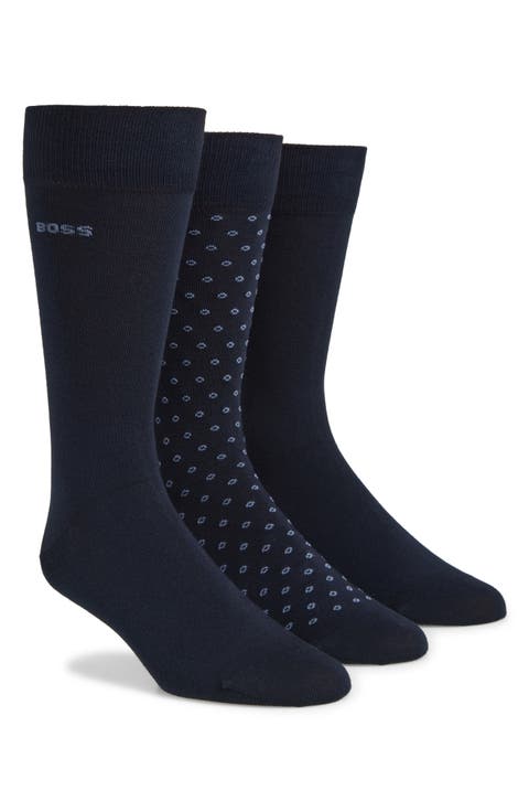 3-Pack Cotton Blend Dress Socks
