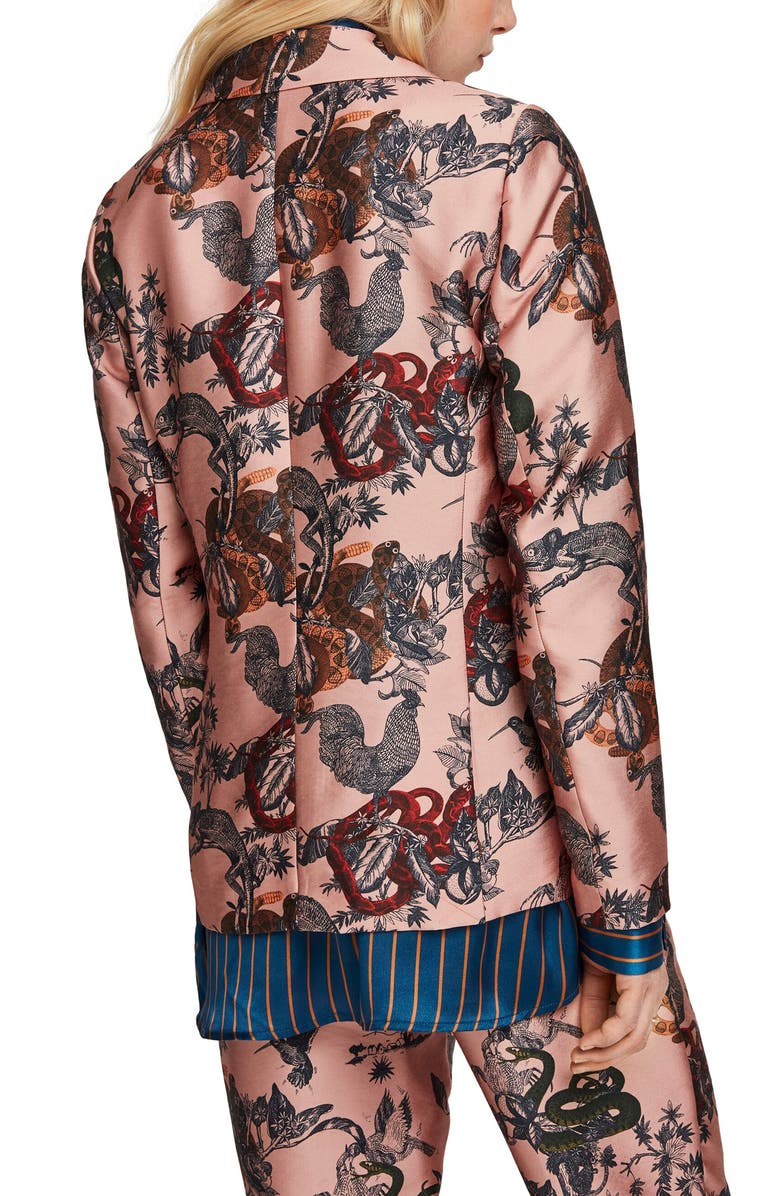 Scotch & Soda Print Double Breasted Blazer, Alternate, color, 