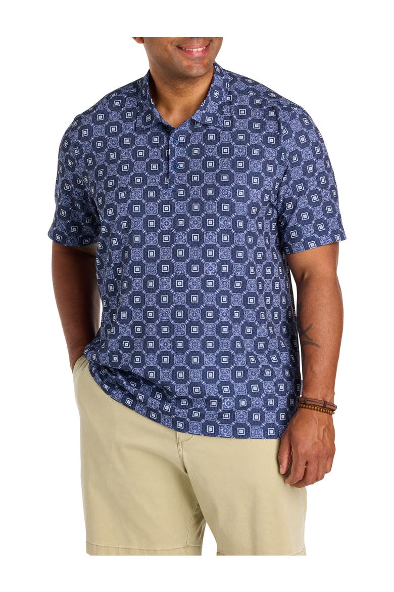 Big & Tall Bahama Coast Barcelo Tiles IslandZone® Polo Shirt, Main, color, ECLIPSE