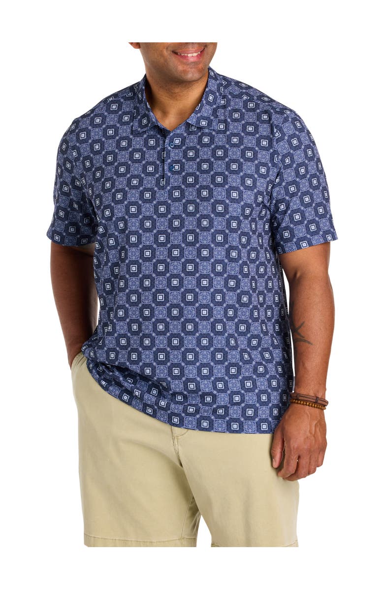 Tommy Bahama Big & Tall Bahama Coast Barcelo Tiles IslandZone<sup>®</sup> Polo Shirt, Main, color, Eclipse