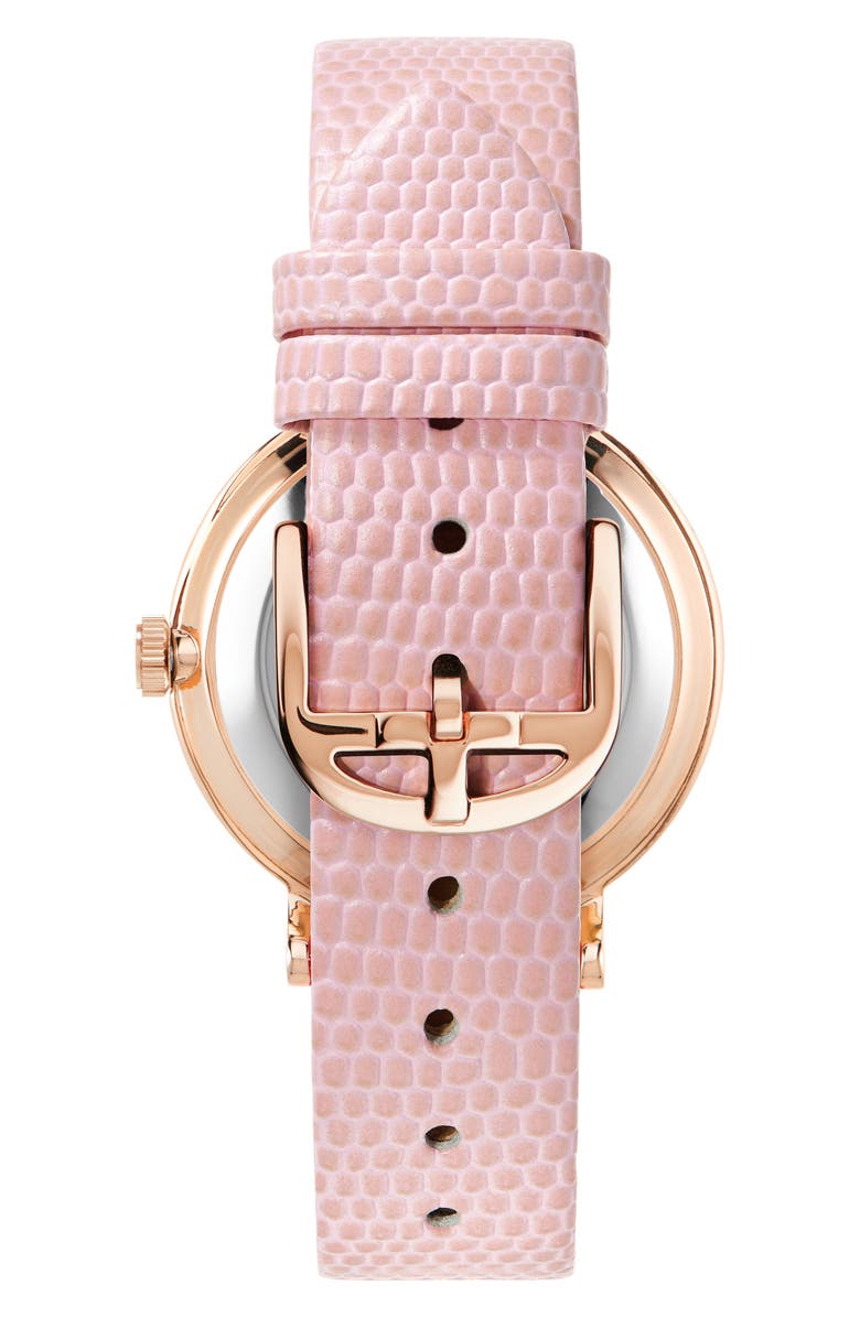 Ted Baker London Phylipa Bow Leather Strap Watch, 37mm, Alternate, color,