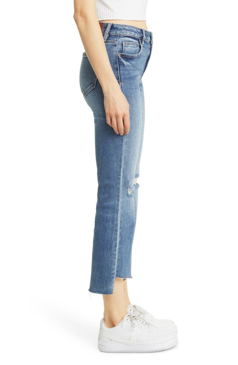 HIDDEN JEANS Happi Ripped Step Hem Crop Flare Jeans, Alternate, color, Vintage