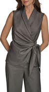 Donna Karan New York Pinstripe Wrap Vest