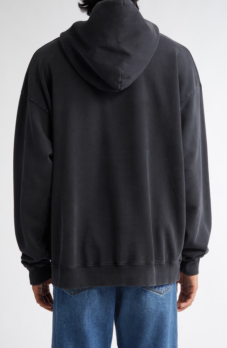 Martine Rose Upside Down Logo Classic Cotton Jersey Hoodie, Alternate, color, Black Washed Rose Black
