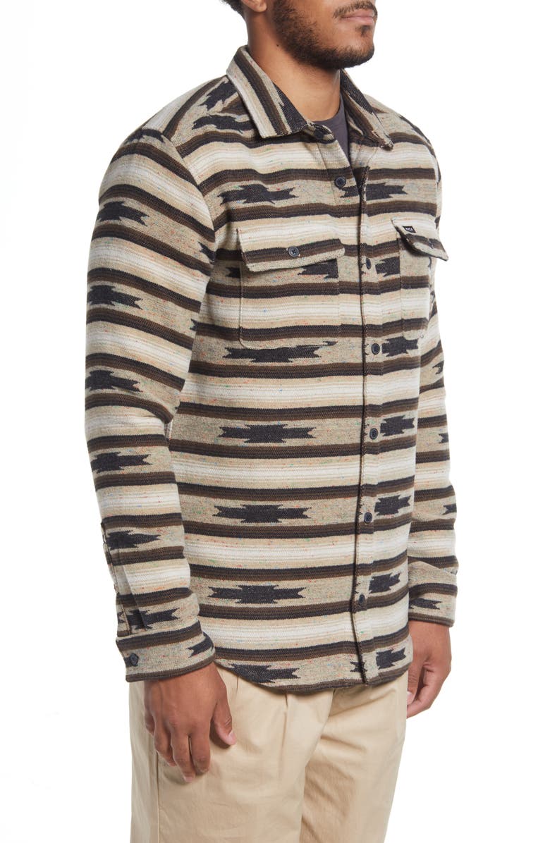 RVCA Blanket Stripe Button-Up Overshirt, Alternate, color, 