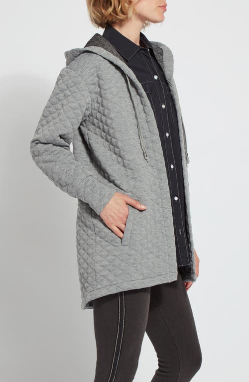 Lyssé Juniper Metallic Quilted Jersey Hooded Sweatshirt In The Holiday Diamond