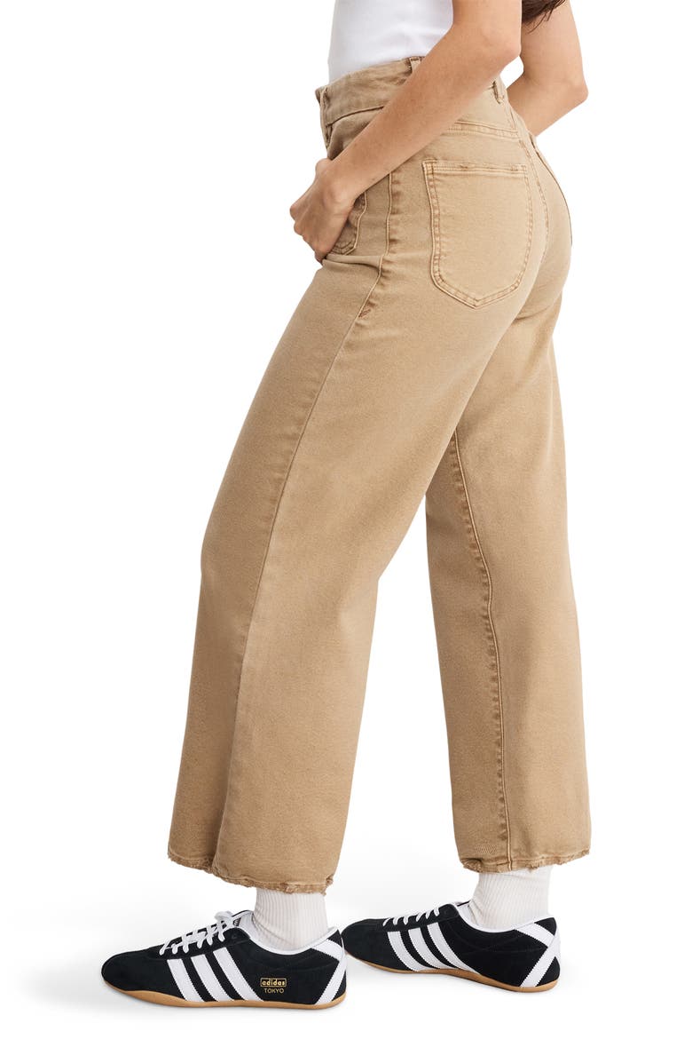 Patch Pocket Crop Palazzo Jeans, Alternate, color, GOOD KHAKI001