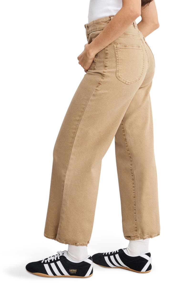 Good American Patch Pocket Crop Palazzo Jeans, Alternate, color, Good Khaki001