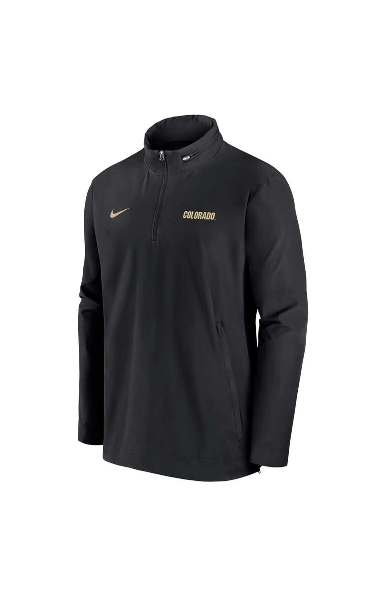 Nike Men's Nike Black Colorado Buffaloes 2024 Sideline Coach Quarter-Zip Hoodie Jacket, Alternate, color, Black