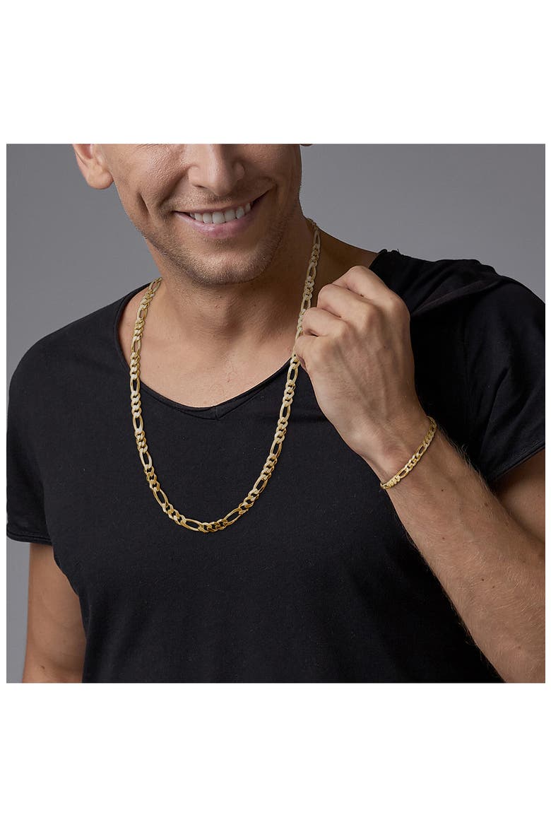Men's Figaro Chain Necklace & Bracelet Set, Alternate, color, YELLOW GOLD