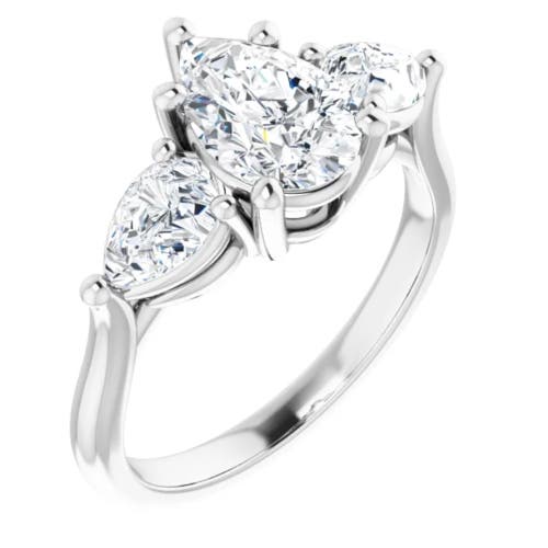 Bliss Diamond 2ct Tw Pear Shape Three Stone Diamond Engagement Ring In 14k Yellow Gold
