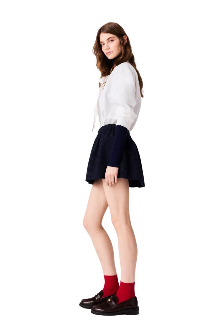Short tailored rhinestone skirt, Alternate, color, Navy