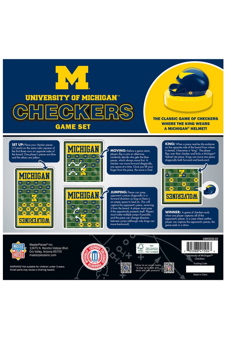 Michigan Wolverines Checkers Board Game, Alternate, color, Multicolor