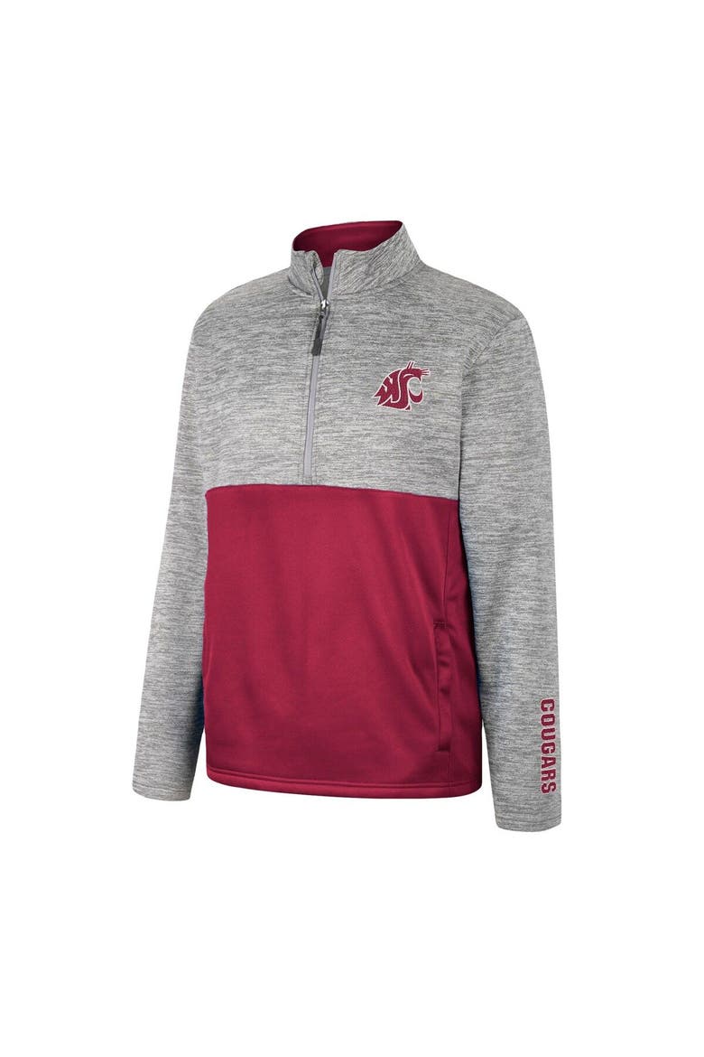 Men's Colosseum Gray Washington State Cougars John Half-Zip Jacket, Alternate, color, Gray