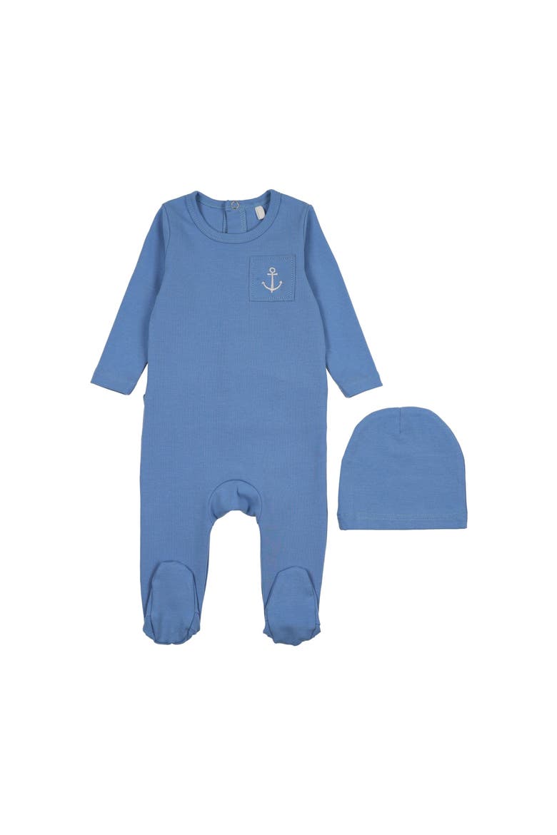 Stitched Graphic Footie for Baby Boy, Main, color, Blue