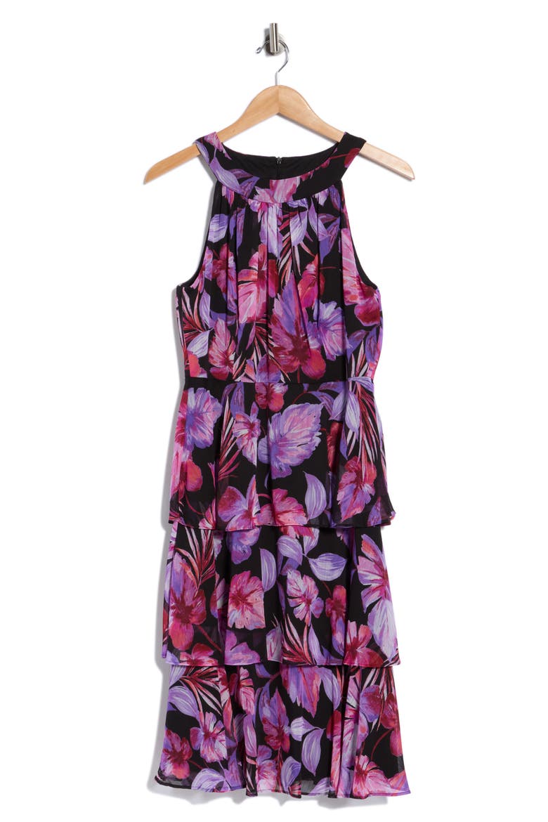 Tiered Yoryu Sleeveless Dress, Alternate, color, MAGENTA