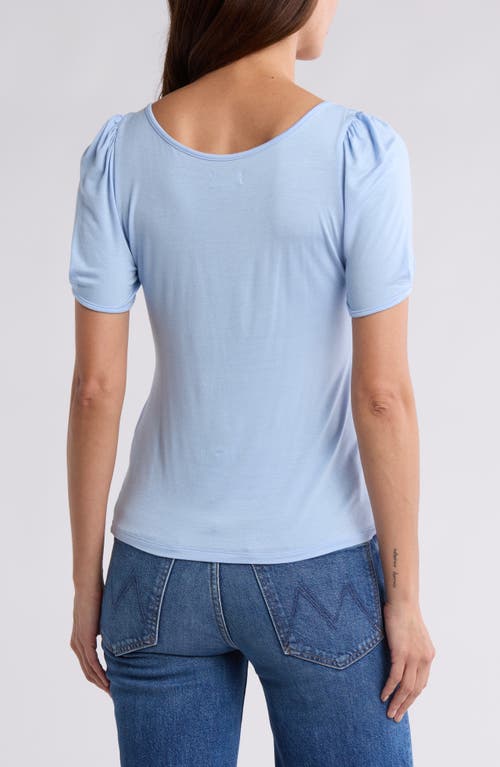 Nordstrom Rack V-neck Pleated T-shirt In Blue Thread