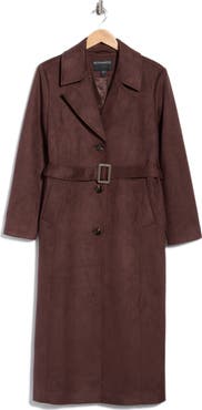 Bernardo Faux Suede Trench Coat