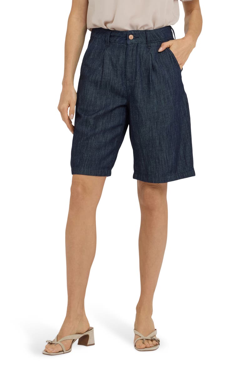 Gwen Relaxed Denim Bermuda Shorts, Main, color, DARK INDIGO