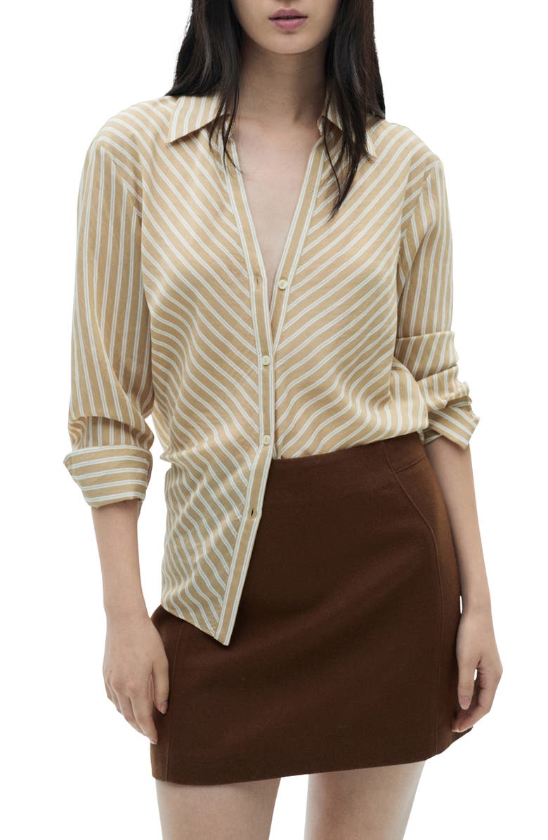 MANGO Wool Blend Miniskirt, Main, color,