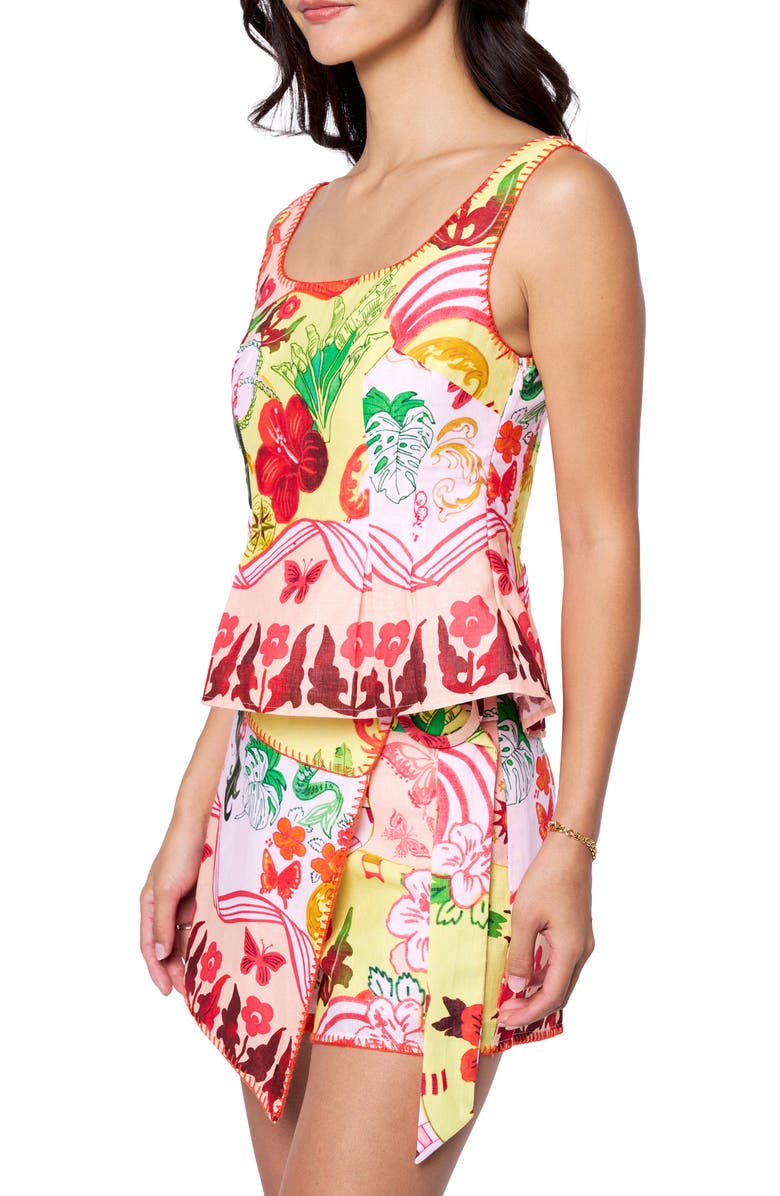 CIEBON Larissa Floral Print Tank, Alternate, color, Tangerine Multi