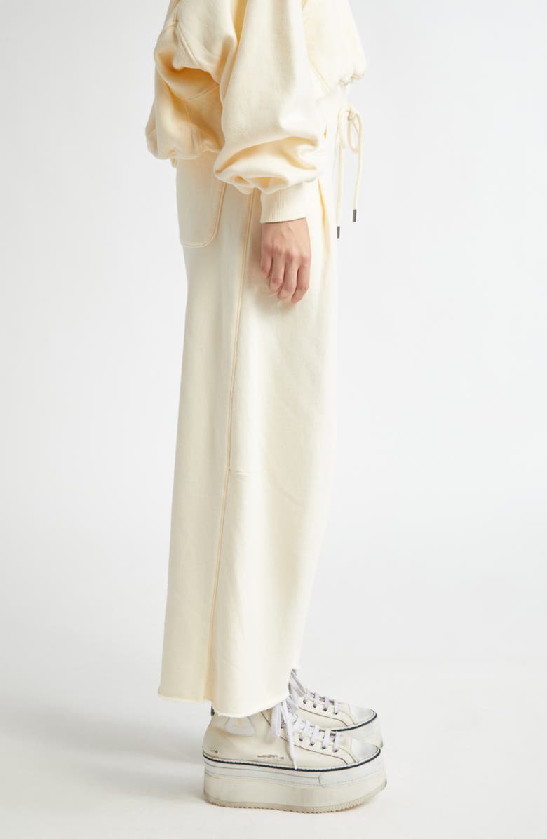 R13 Pleated Crop Cotton Fleece Joggers, Alternate, color, Natural