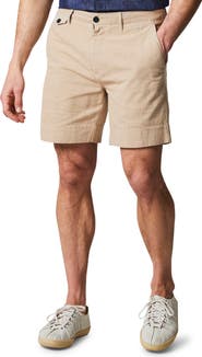 Billy Reid Flat Front Textured Cotton Shorts