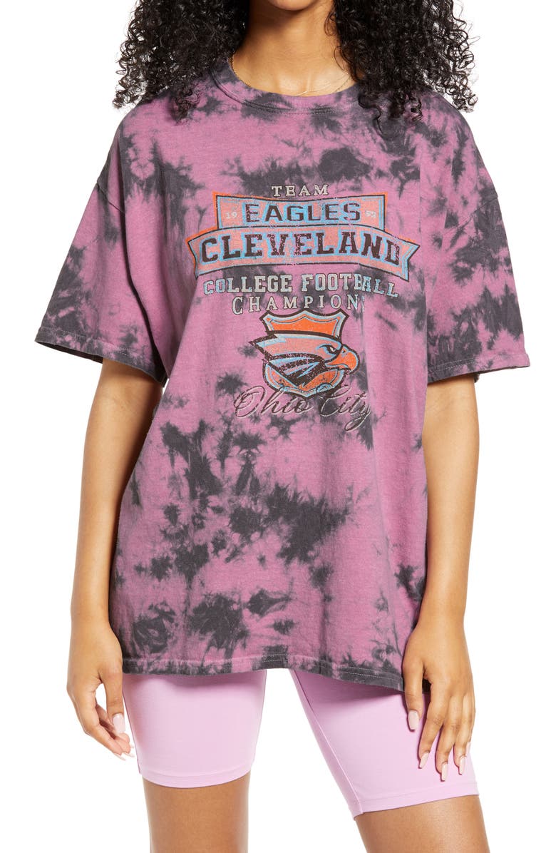 BDG Urban Outfitters Eagles Tie Dye Dad Graphic Tee, Main, color, 