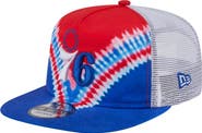 New Era Men's New Era Royal/Red Philadelphia 76ers Throwback Dye Golfer Snapback Hat