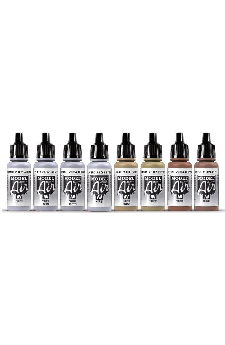 Vallejo Model Air Metallic Set 16 Colors, 18Ml Bottles, Alternate, color, Multicolored