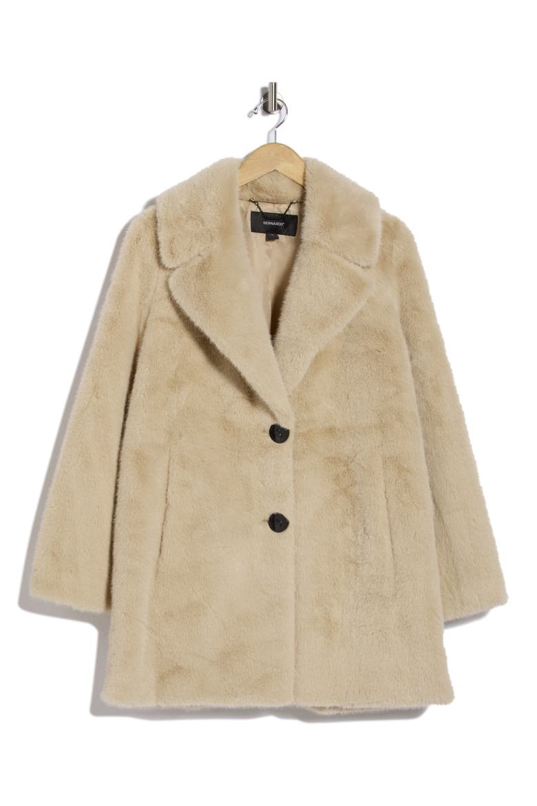 The Sally Luxe Faux Fur Coat, Alternate, color, BEIGE