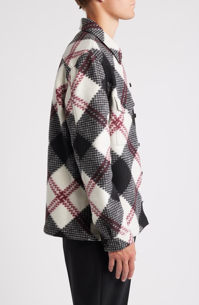 HUGO Enalu Diamond Plaid Fleece Shirt Jacket, Alternate, color, 