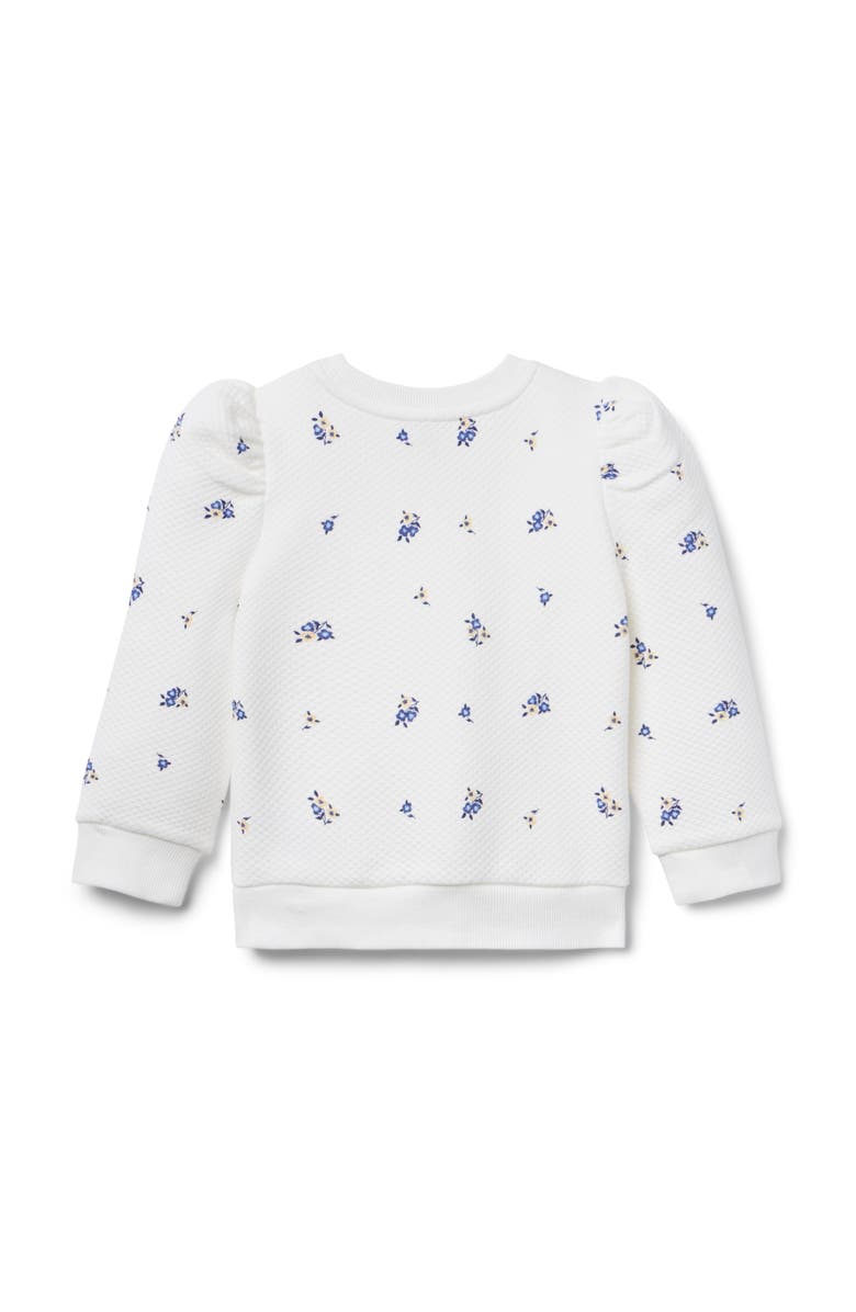 Janie and Jack Floral Quilted Sweatshirt, Alternate, color, White