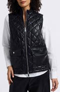 Foxcroft Billie Faux Leather Diamond Quilted Vest