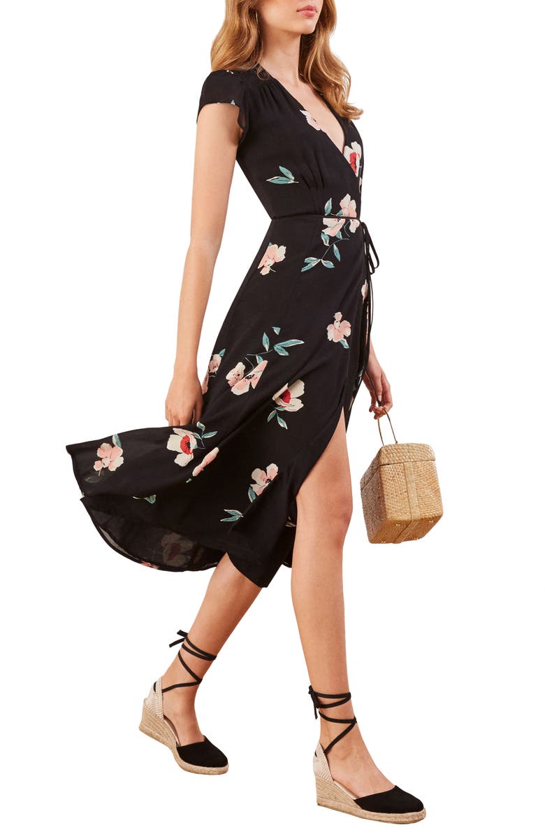 Reformation Carina Midi Wrap Dress, Main, color, 