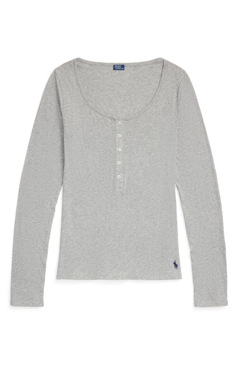 Polo Ralph Lauren Long & Lean Cotton Jersey Lounge Henley, Alternate, color, Heather Grey