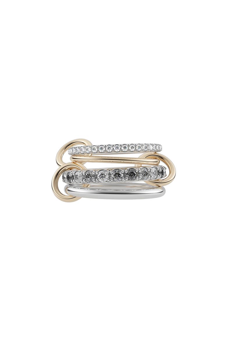 Arla Linked Diamond Rings, Main, color, SS/ YELLOW GOLD / DIAMOND