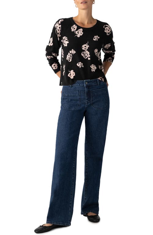 Sanctuary All Day Long Printed Sweater In Rose Pop