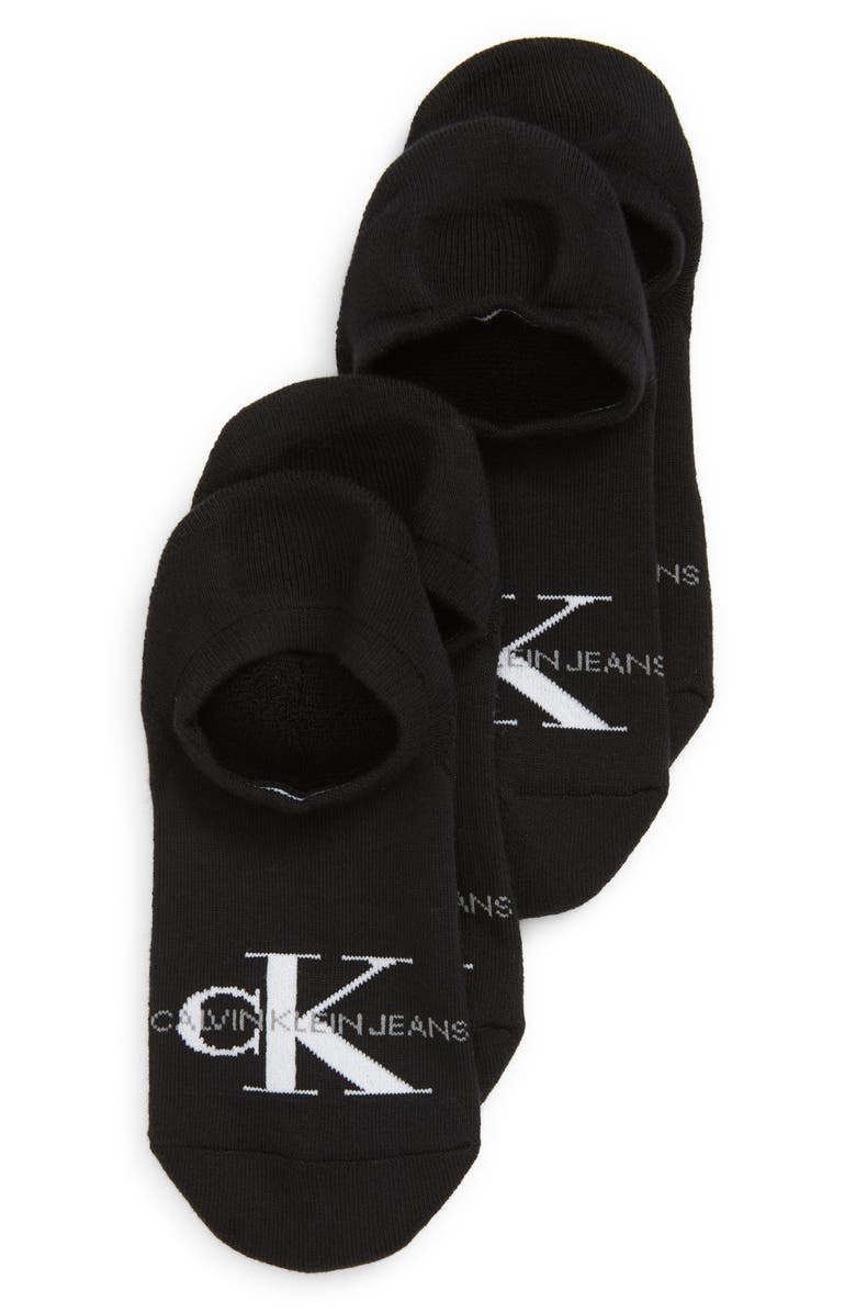 Calvin Klein 2-Pack Monogram No-Show Socks, Main, color,