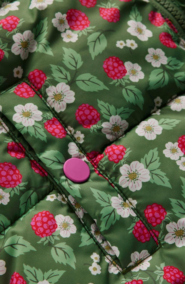 Mini Boden Kids' Reversible Fleece Hooded Jacket, Alternate, color, Safari Green Vintage Berry