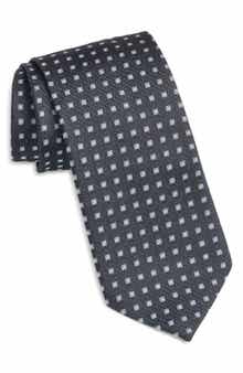 BOSS Micropattern Silk & Wool Blend Tie Treated with antimicrobial technology to keep you feeling fresh and dry