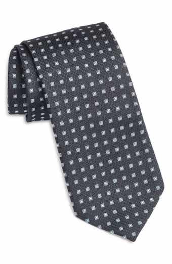 BOSS Micropattern Silk & Wool Blend Tie Treated with antimicrobial technology to keep you feeling fresh and dry
