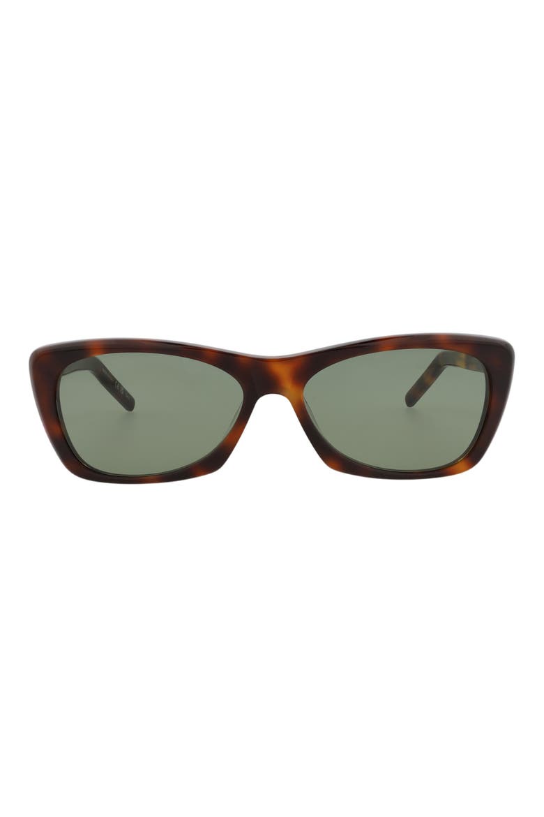 58mm Rectangular Sunglasses, Main, color, HAVANA HAVANA GREEN