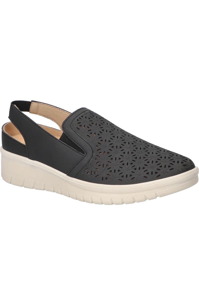EASY STREET Petal Laser Cut Slingback Sneaker, Main, color, Black