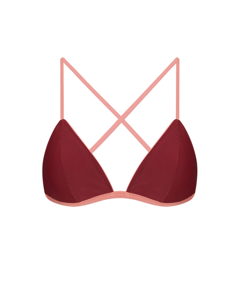 Ansea The Reversible Triangle Top In Pink/maroon