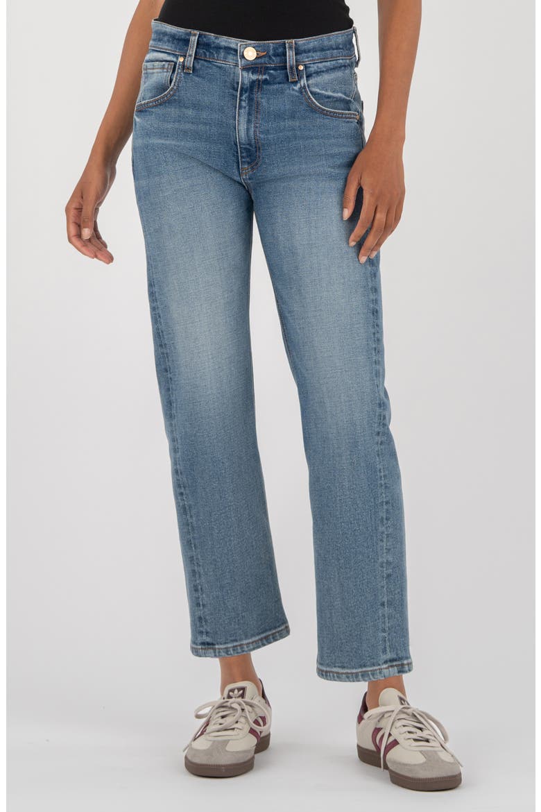 Kit Mid Rise Ankle Baggy Straight Leg Jeans, Main, color, AHEAD W/MEDIUM