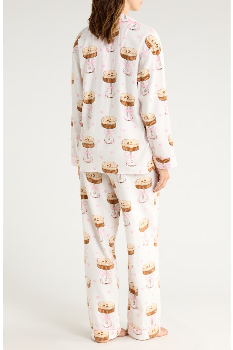 Print Flannel Pajamas, Alternate, color, IVORY