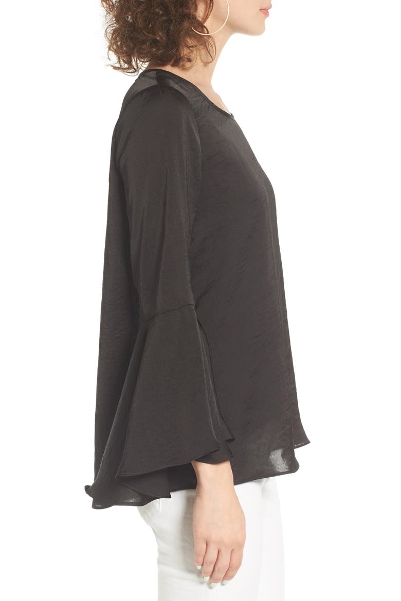 Bell Sleeve Top, Alternate, color, BLACK