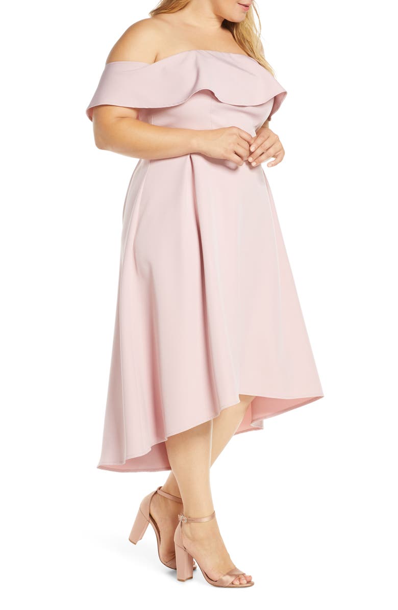 Chi Chi London Curve Wanda Off the Shoulder Cocktail Dress, Alternate, color,